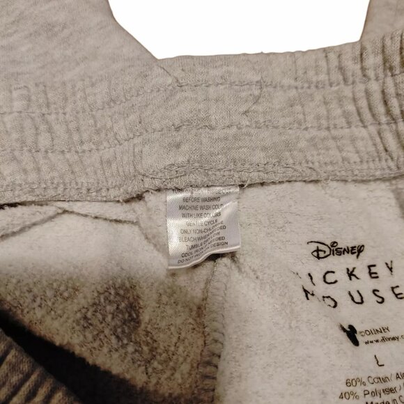Disney Joggers Juniors Size L Gray Mickey Mouse Print Sweatpants - Picture 7 of 11